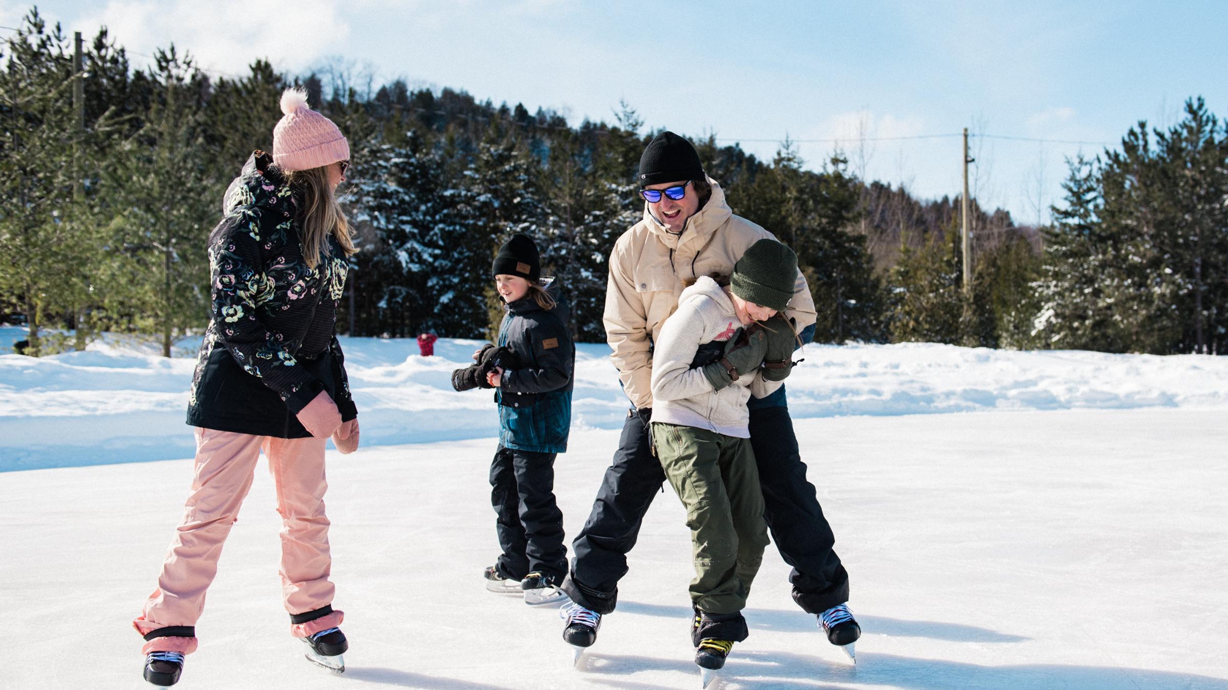 Family skating at Woodview Mountaintop Skating Loop