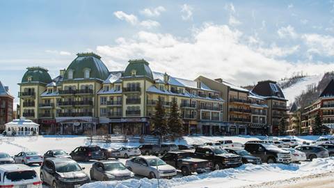 Season at Blue Village Suites exterior winter