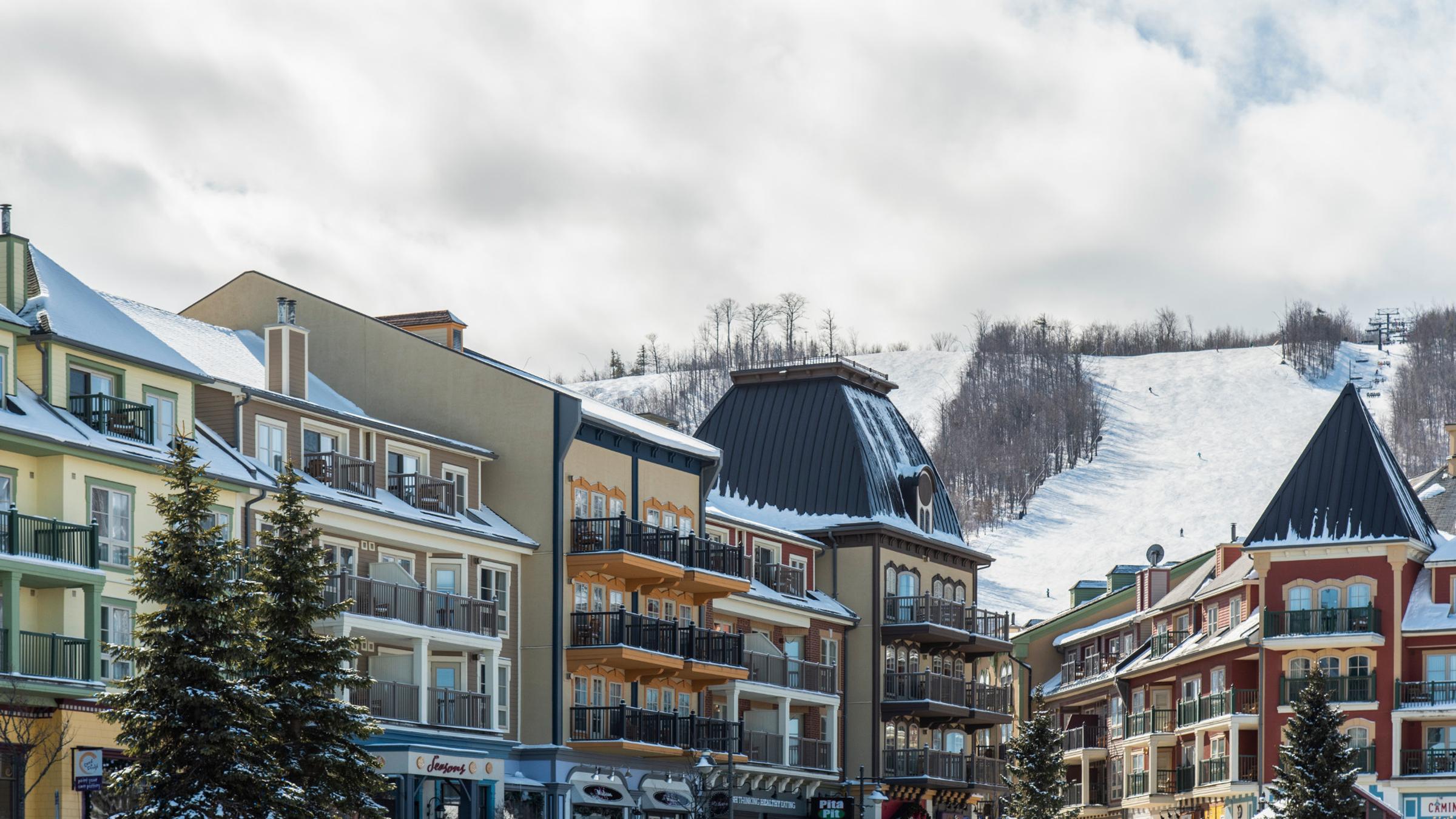Season at Blue Village Suites exterior winter