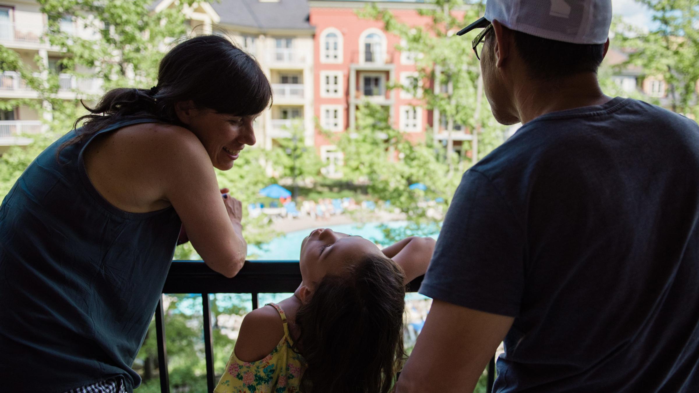 Family relaxing in Village Suite