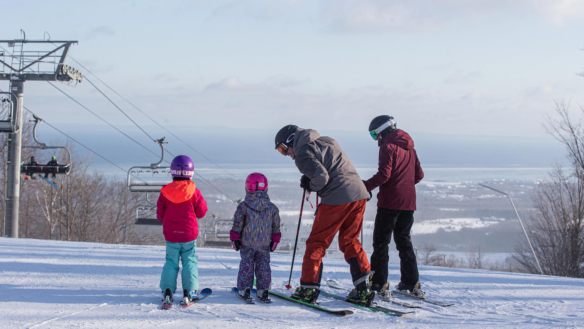 Families Skiing