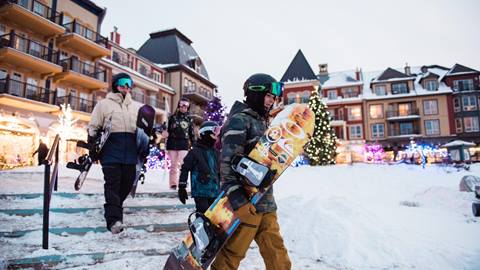 Family ski and snowboard lifestyle